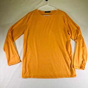 Automet Womens XL Long Sleeve T-shirt Orange Rayon Spandex
